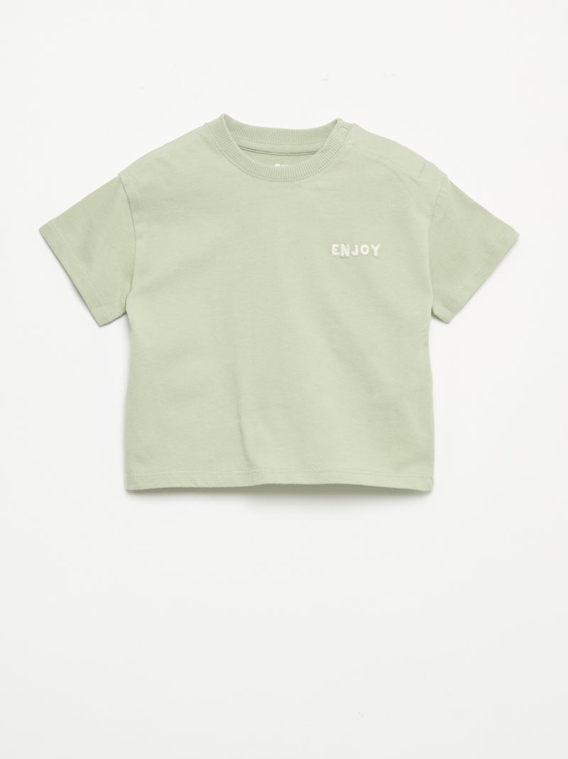 Set met T-shirt en sporttrainingbroek Groen - Kiabi