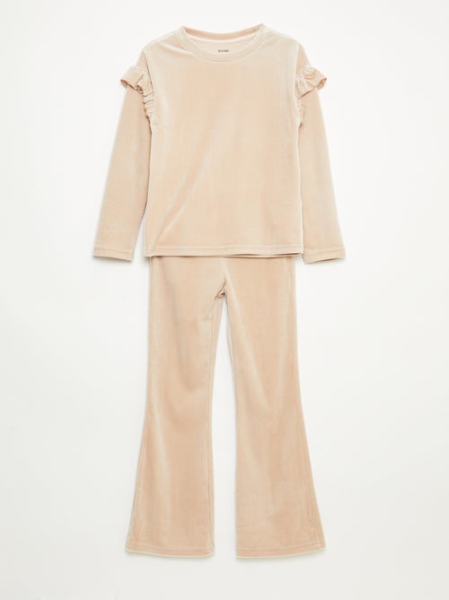 Set met T-shirt + fluwelen broek - 2-delig - Kiabi