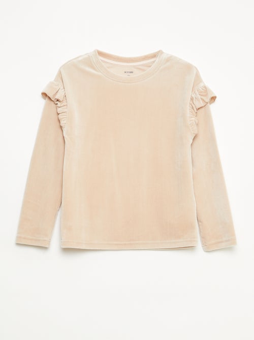 Set met T-shirt + fluwelen broek - 2-delig - Kiabi