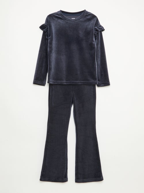 Set met T-shirt + fluwelen broek - 2-delig - Kiabi