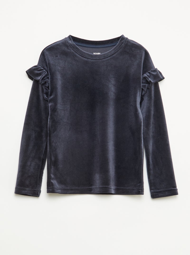 Set met T-shirt + fluwelen broek - 2-delig Zwart - Kiabi