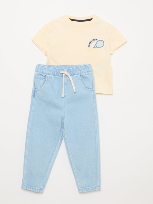 Set met T-shirt + jeansbroek - 2-delig - Kiabi