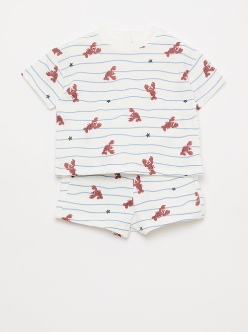 Set met T-shirt + short met motief - 2-delig - Kiabi