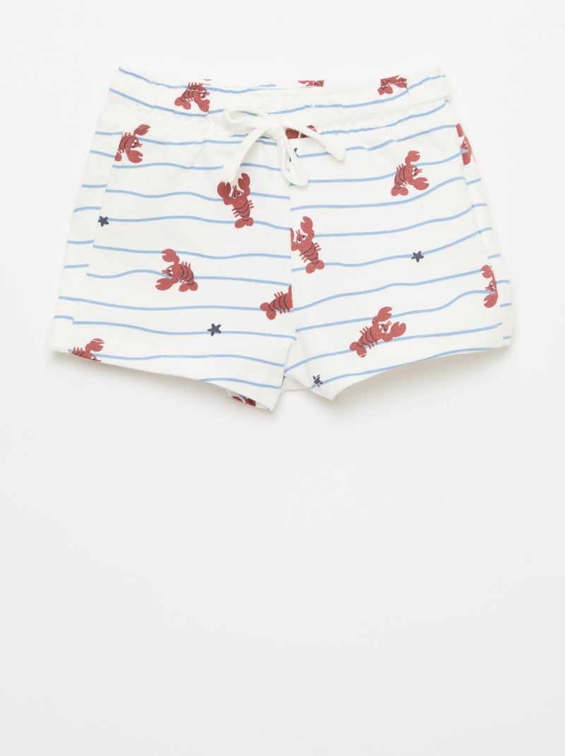 Set met T-shirt + short met motief - 2-delig Biege - Kiabi