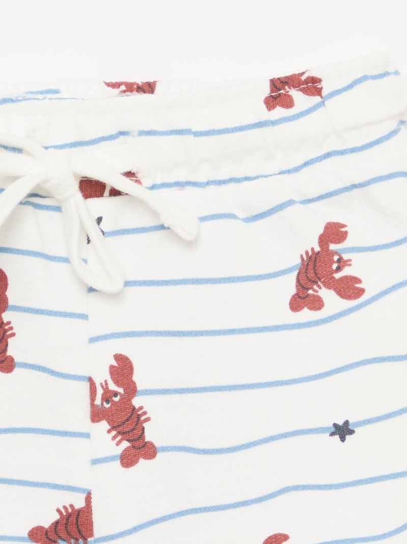 Set met T-shirt + short met motief - 2-delig Biege - Kiabi