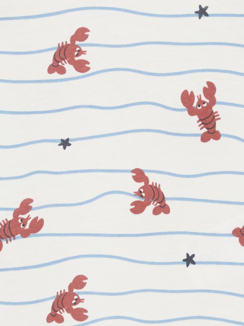 Set met T-shirt + short met motief - 2-delig Biege - Kiabi