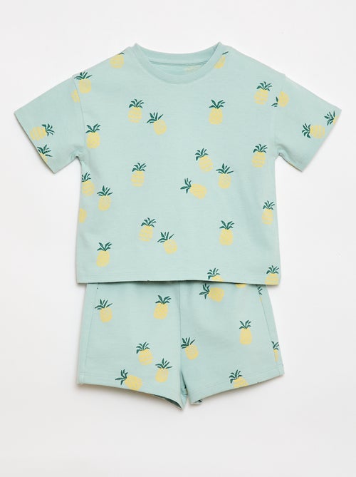 Set met T-shirt + short met motief - 2-delig - Kiabi