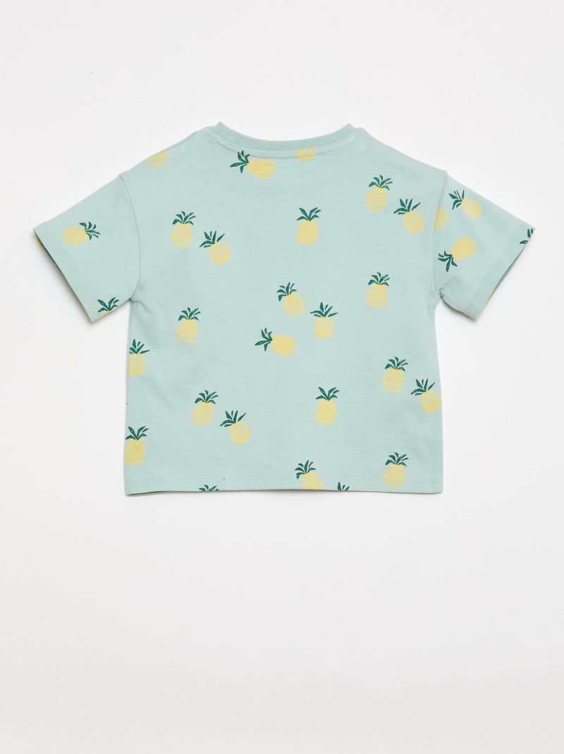 Set met T-shirt + short met motief - 2-delig Blauw - Kiabi
