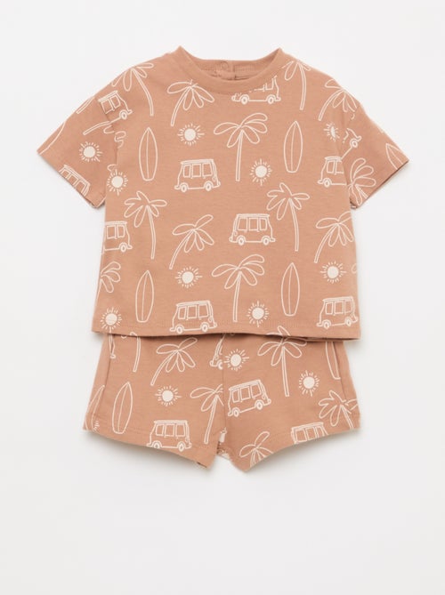 Set met T-shirt + short met motief - 2-delig - Kiabi