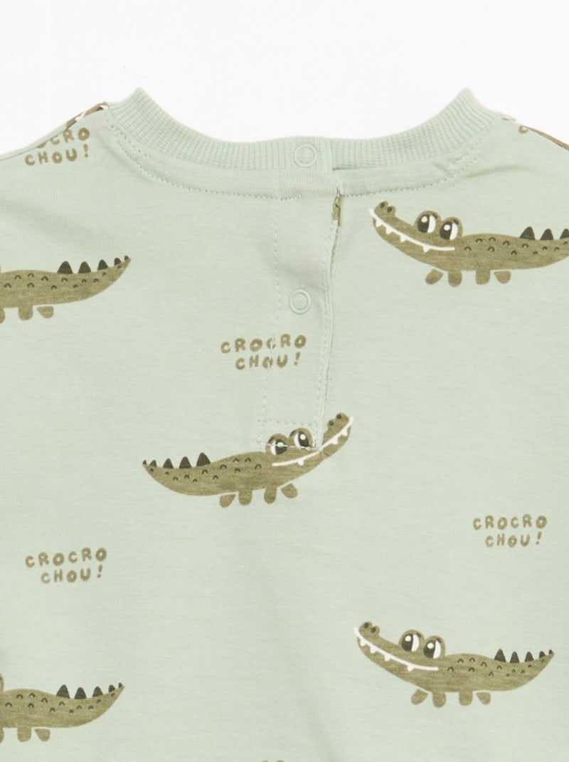 Set met T-shirt + short met motief - 2-delig Groen - Kiabi