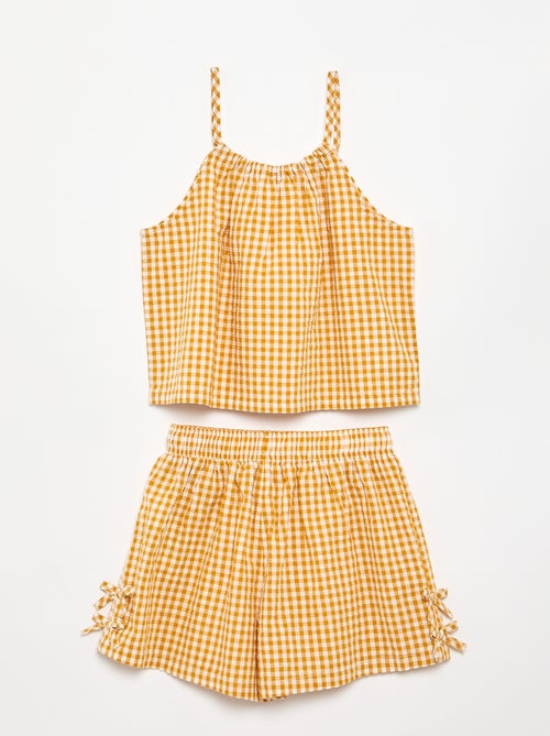 Set met topje en short met Vichyprint - 2-delig - Kiabi