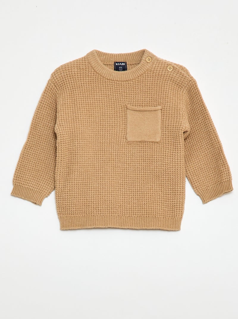 Set met trui + broek van jerseytricot - 2-delig Biege - Kiabi