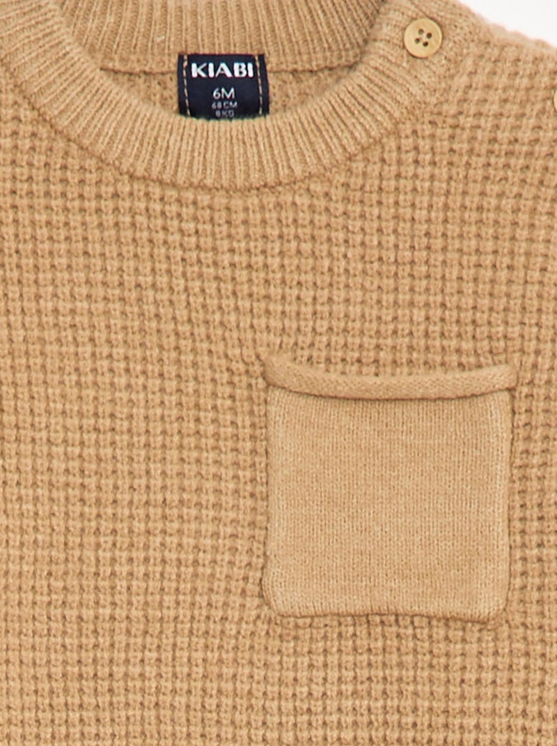 Set met trui + broek van jerseytricot - 2-delig Biege - Kiabi