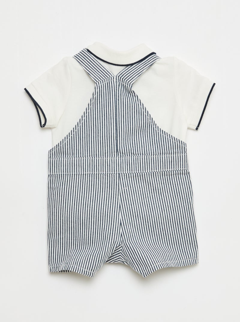 Set met tuinbroek + polo - 2-delig Blauw - Kiabi