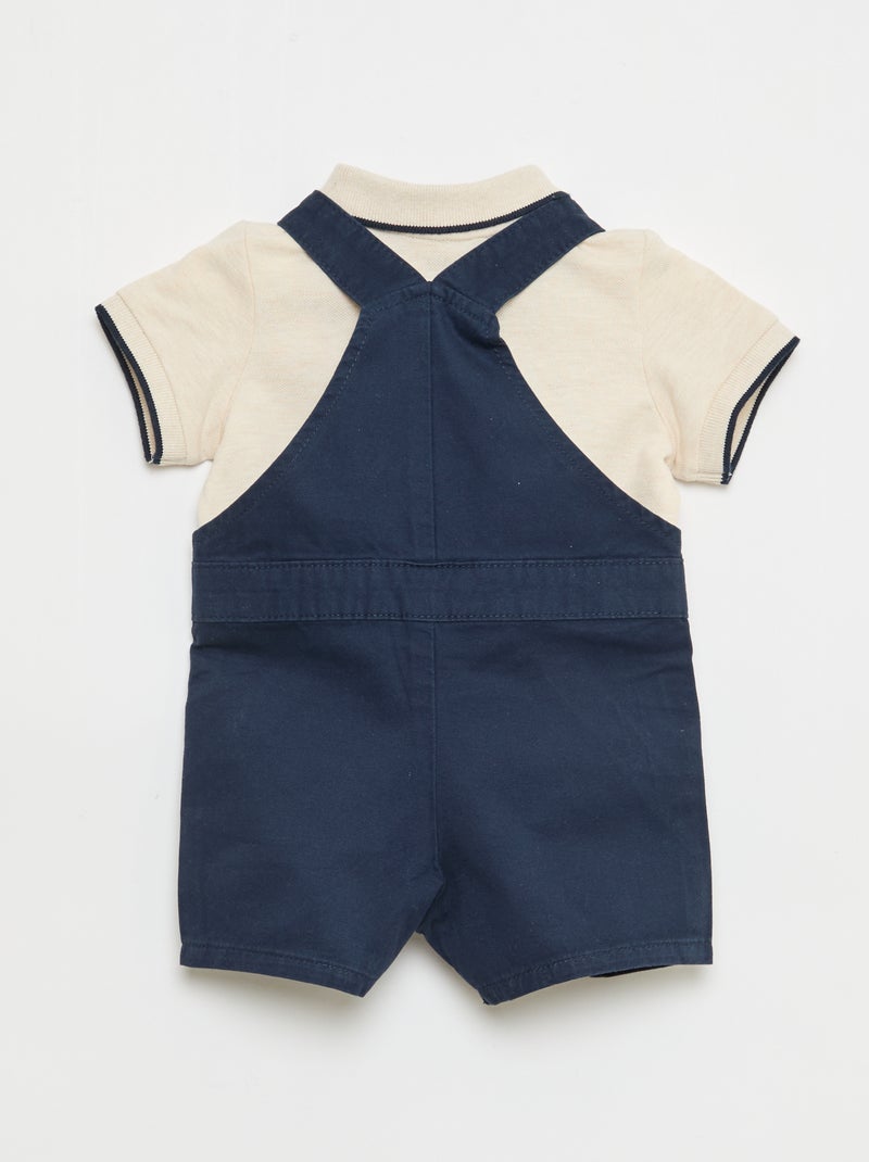 Set met tuinbroek + polo - 2-delig Blauw - Kiabi