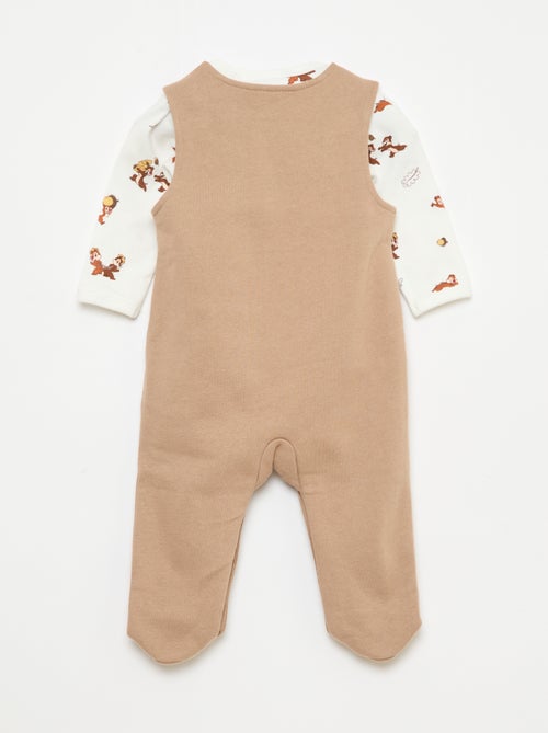 Set met tuinbroek slaappak + body met lange mouwen 'Disney' - Kiabi