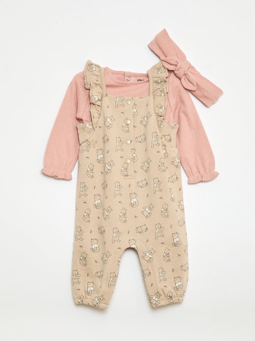Set met tuinbroek 'Winnie' + haarband + T-shirt - 3-delig - Kiabi