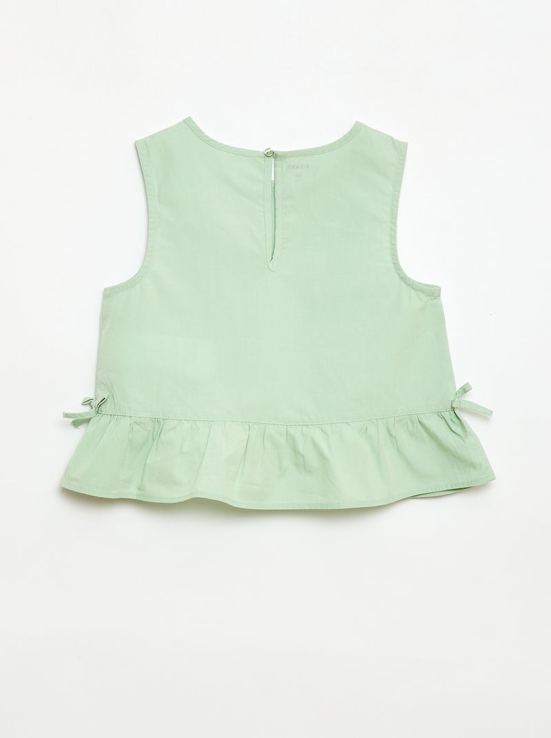 Set mouwloze blouse + pantalon - 2-delig Groen - Kiabi