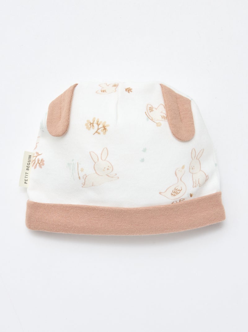 Set muts + handschoenen voor pasgeborenen 'Petit Béguin' Wit - Kiabi