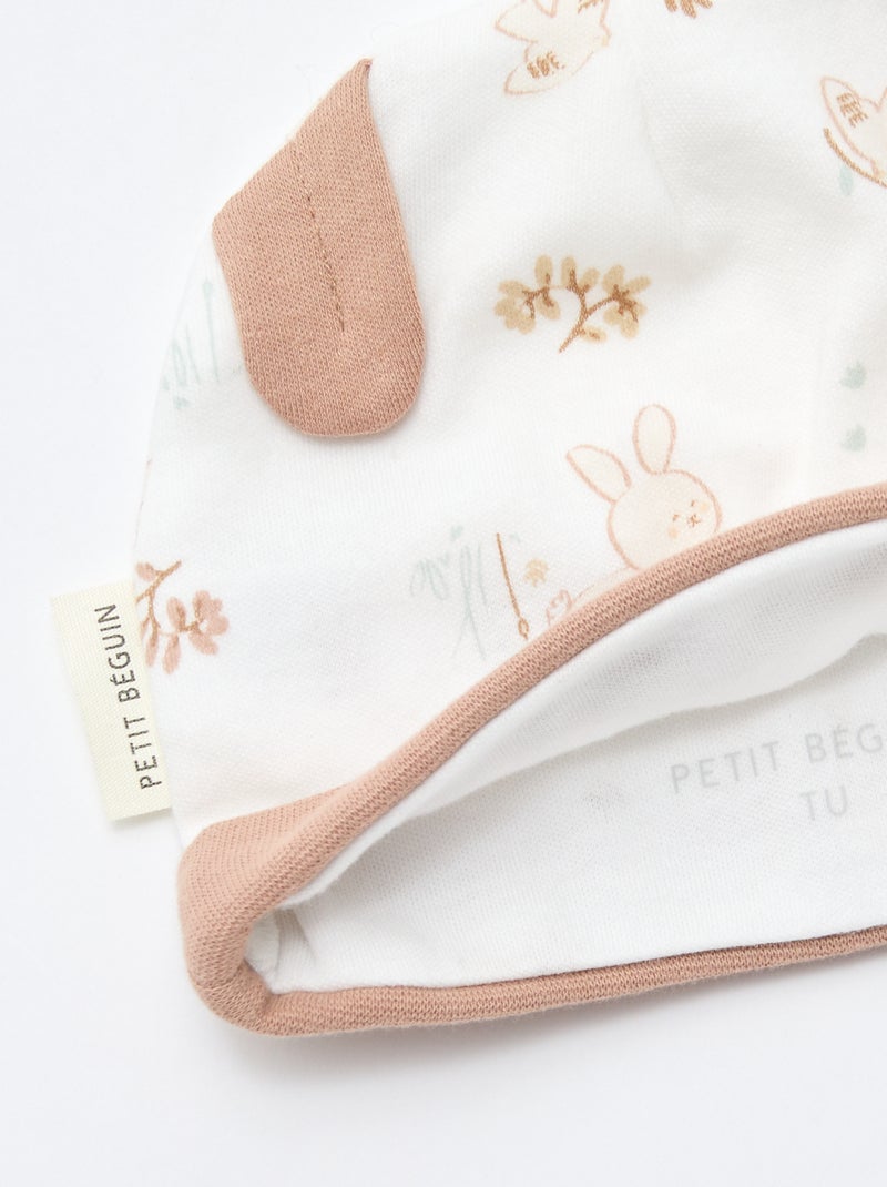 Set muts + handschoenen voor pasgeborenen 'Petit Béguin' Wit - Kiabi