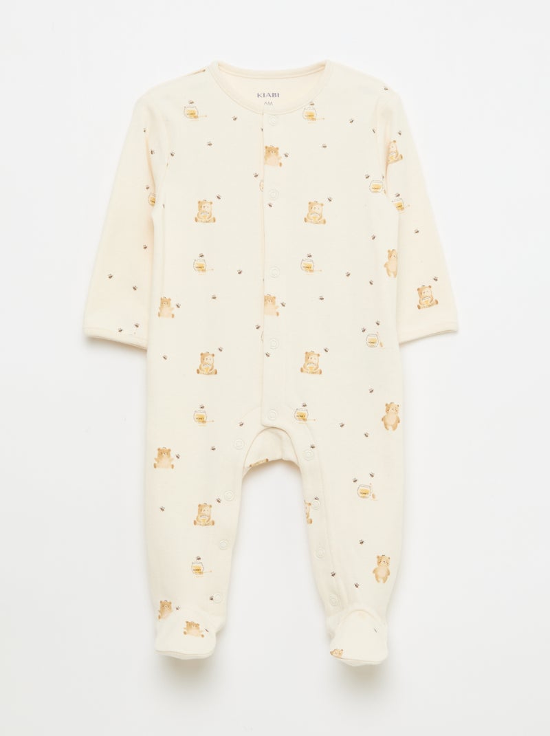 Set pyjama's met voetjes Wit - Kiabi