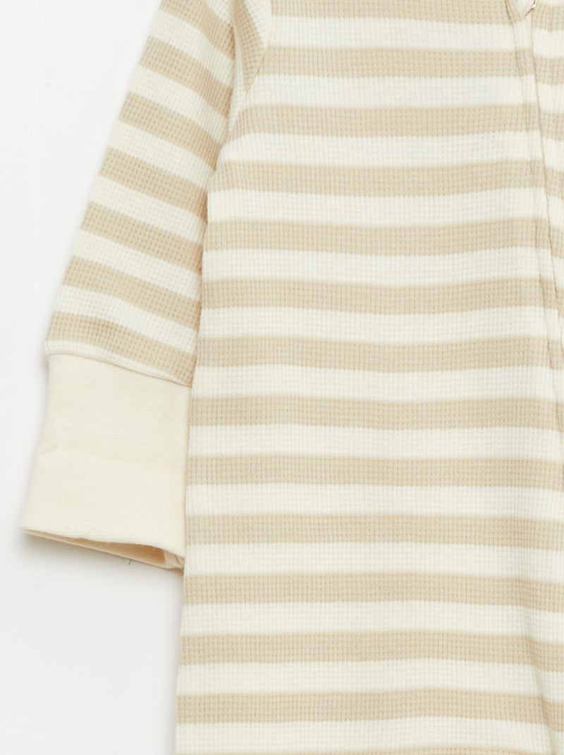Set rekbare meegroei-body + pyjama van ribtricot Bruin - Kiabi