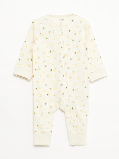 Set rekbare meegroei-body + pyjama van ribtricot - Kiabi