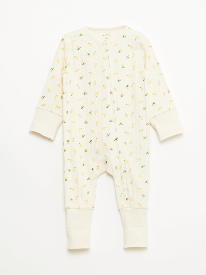 Set rekbare meegroei-body + pyjama van ribtricot Geel - Kiabi