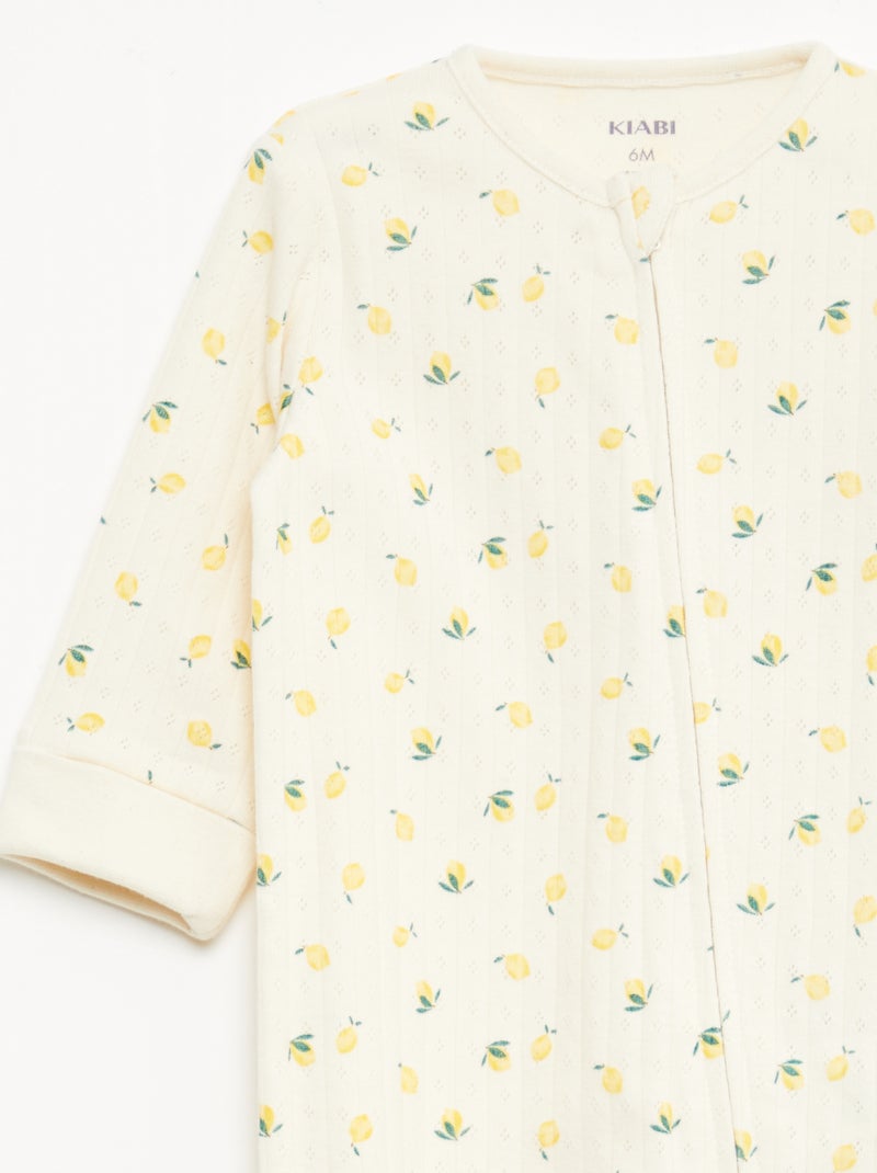 Set rekbare meegroei-body + pyjama van ribtricot Geel - Kiabi