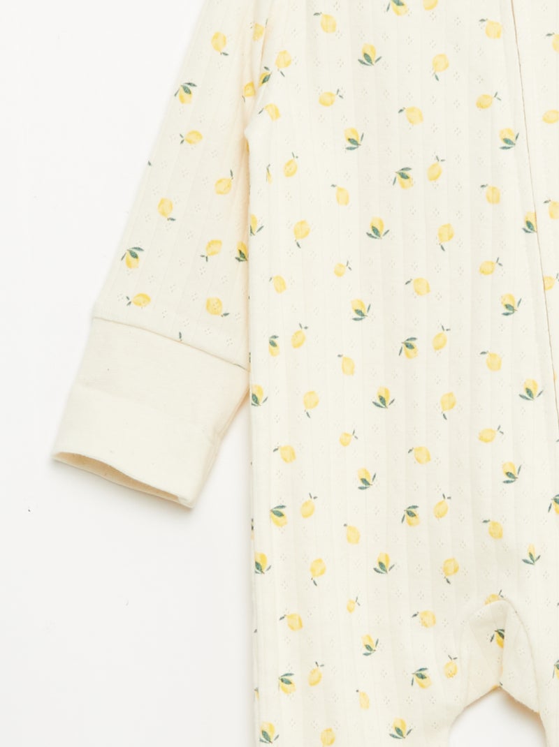 Set rekbare meegroei-body + pyjama van ribtricot Geel - Kiabi