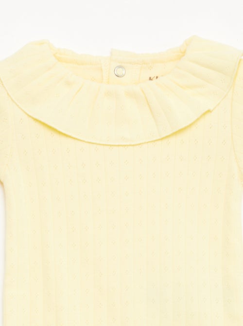 Set rekbare meegroei-body + pyjama van ribtricot - Kiabi