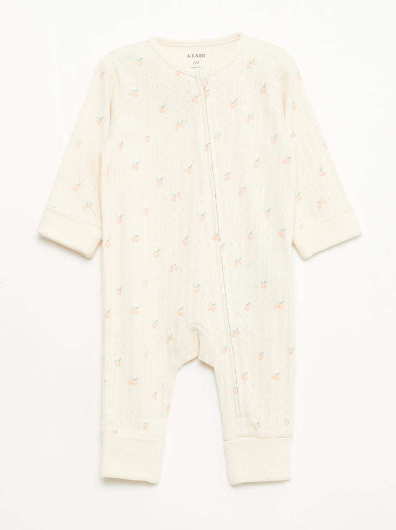 Set rekbare meegroei-body + pyjama van ribtricot Oranje - Kiabi