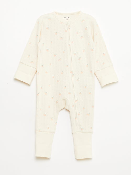 Set rekbare meegroei-body + pyjama van ribtricot - Kiabi