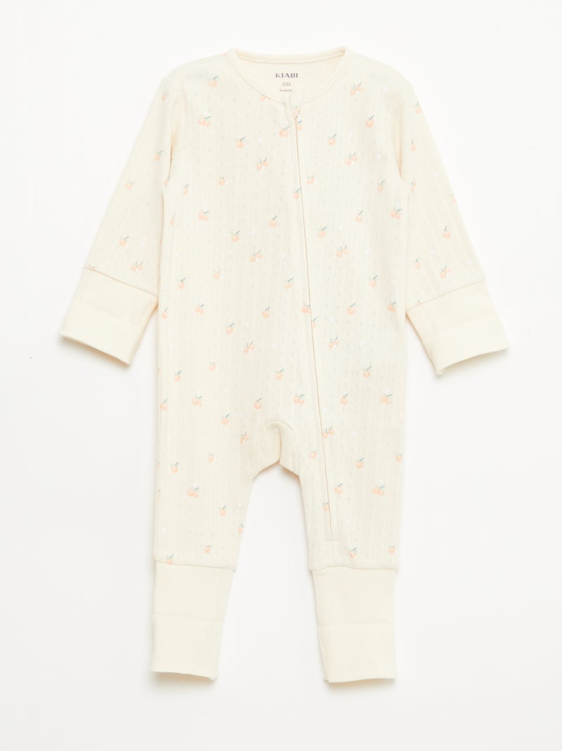 Set rekbare meegroei-body + pyjama van ribtricot Oranje - Kiabi