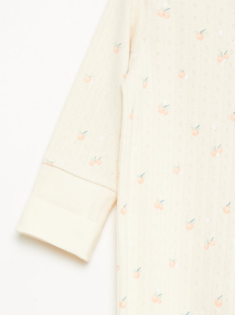 Set rekbare meegroei-body + pyjama van ribtricot Oranje - Kiabi