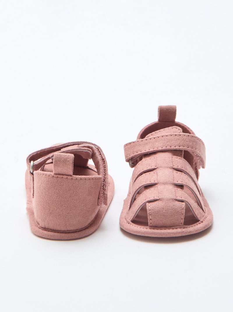 Set sandalen met klittenband Rose - Kiabi