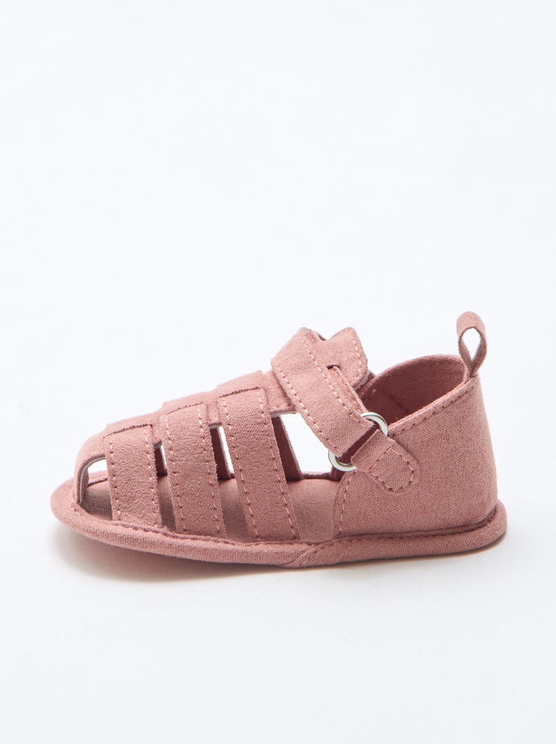 Set sandalen met klittenband Rose - Kiabi
