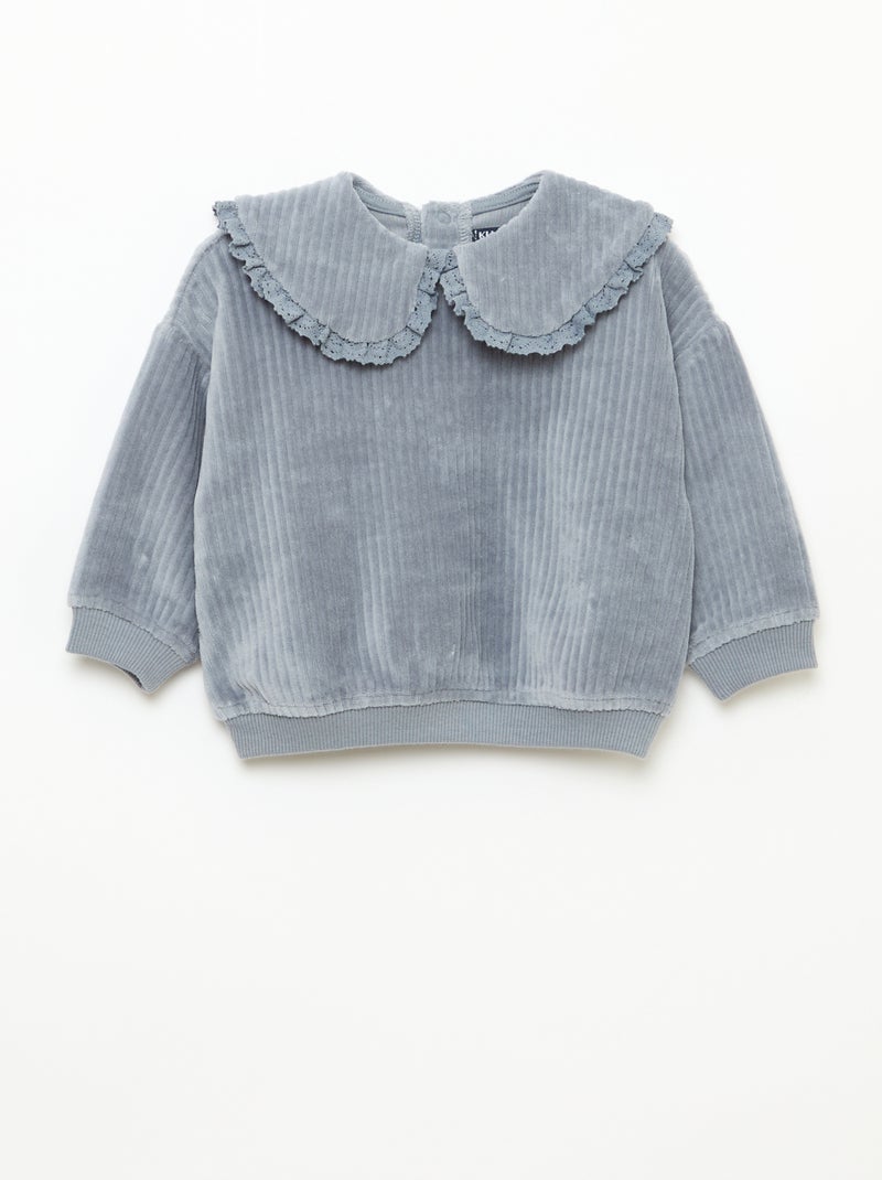 Set sweater + broek van ribfluweel Blauw - Kiabi