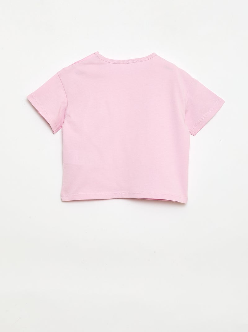 Set T-shirt + geribd fietsbroekje - 2-delig Rose - Kiabi