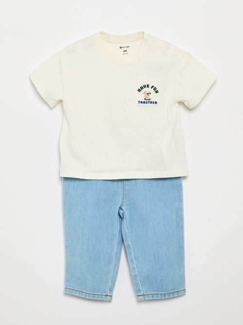Set T-shirt + jeansbroek - 2-delig - Kiabi