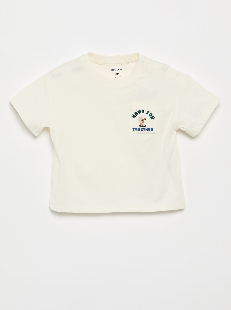 Set T-shirt + jeansbroek - 2-delig Wit - Kiabi