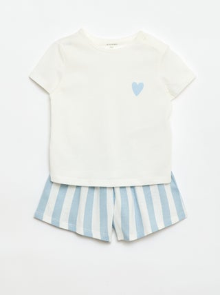 Set T-shirt + short met all-over print