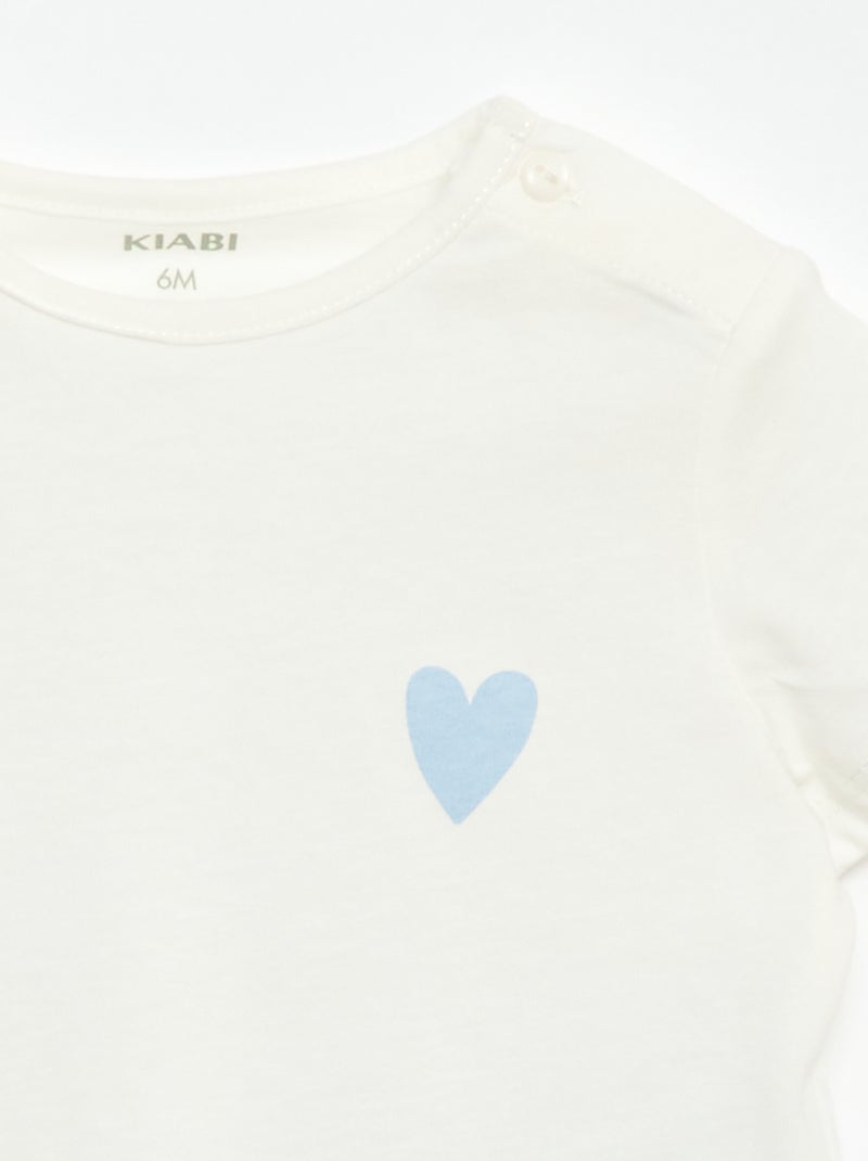 Set T-shirt + short met all-over print Blauw - Kiabi