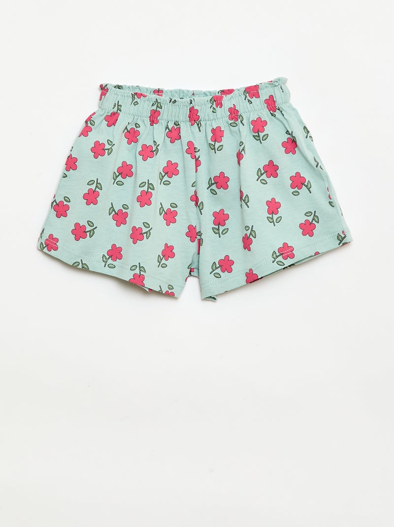Set T-shirt + short met all-over print Blauw - Kiabi