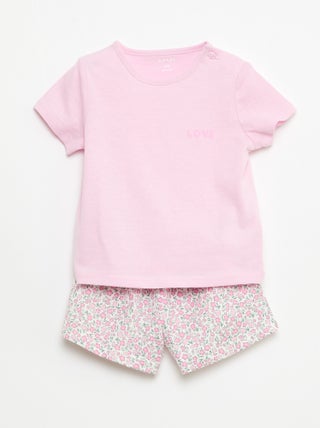 Set T-shirt + short met all-over print