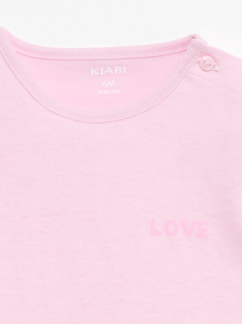 Set T-shirt + short met all-over print Rose - Kiabi
