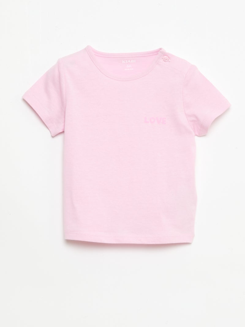 Set T-shirt + short met all-over print Rose - Kiabi