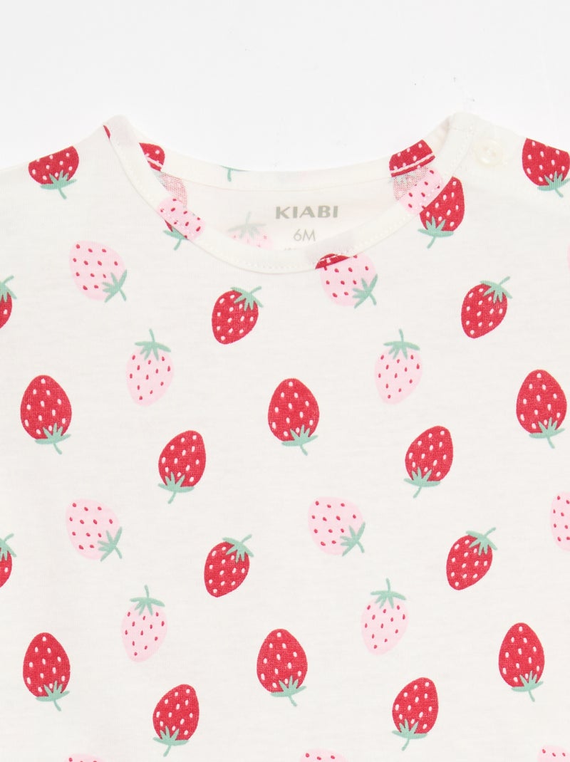 Set T-shirt + short met all-over print Wit - Kiabi