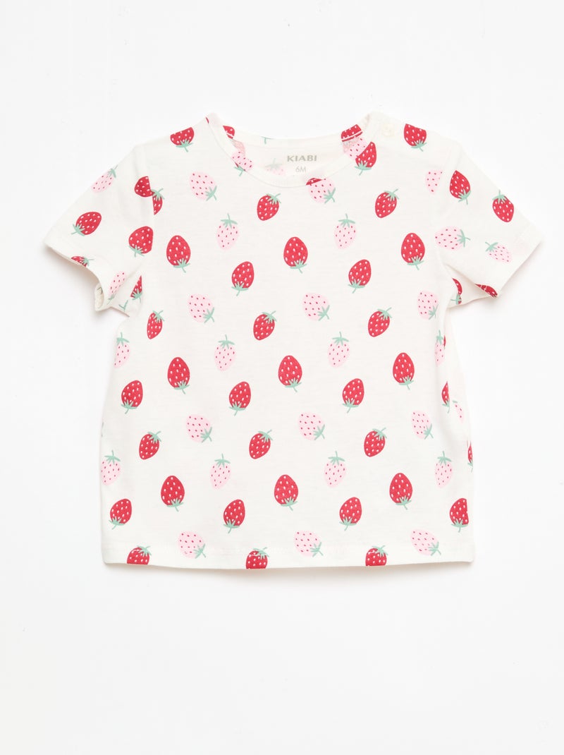 Set T-shirt + short met all-over print Wit - Kiabi