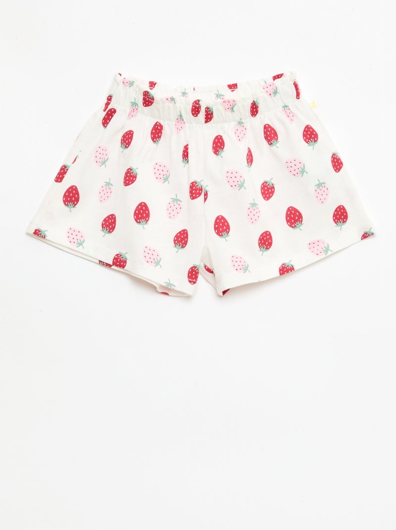 Set T-shirt + short met all-over print Wit - Kiabi